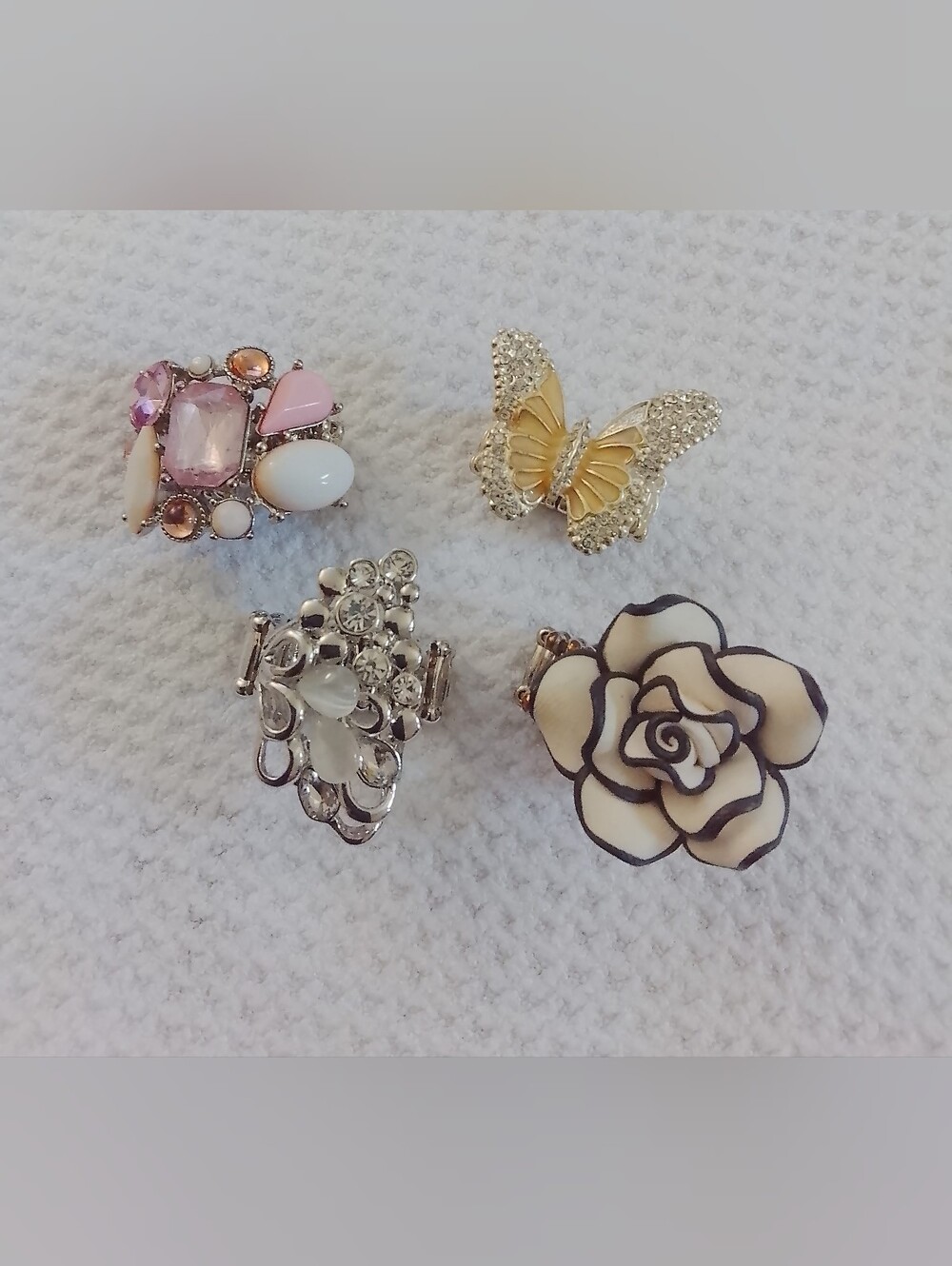 Silvertone Adjustable Rings